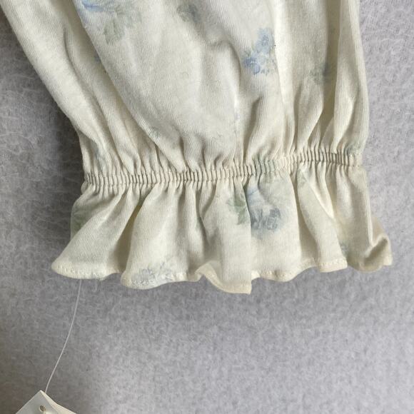 CELESTIAL DREAMS Nightgown L 16-18 KOMAR Jersey Floral Smocked Cotton White NEW - Picture 8 of 12